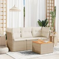 conjunto de sofas jardin con cojines 4 uds  mueble jardin mesa y sillas ratan sintetico beige cfw799352