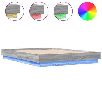 Estructura De Cama Con Luces Led Gris Sonoma 150x200 Cm