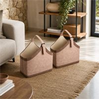 conjunto de 2 revisteros en pu rosa 40x19x50 cm
