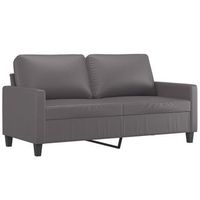 sofa de 2 plazas de cuero sintetico gris 140 cm vidaxl