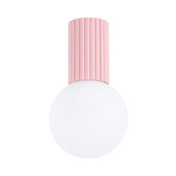 Plafone rosa aluminio/vidrio alt. 21 cm