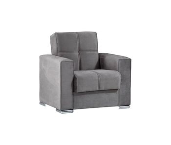 Sofá cama dfot, sillón container para salón convertible en cama, sillón relax de tela acolchada con apertura clic-clac, 94x85h91 cm, gris