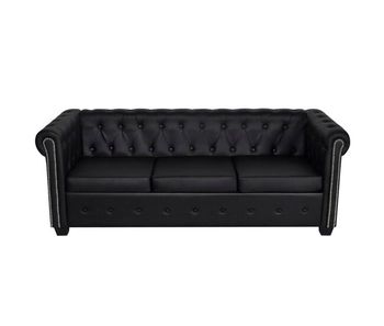 Sofá cama de 3 plazas convertible para salón cama de invitados diván plegable para salón asientos interiores de casa cuero sintético negro 02_0018893