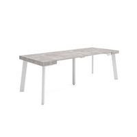 mesa consola extensible mesa comedor plegable 220 para 10 comensales patas de madera estilo moderno cemento