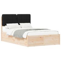 estructura de cama con cabecera tapizada negro 120 x 200 cm vidaxl