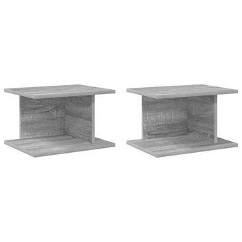 Mesita De Noche 40x30x25 Cm Madera - Gris