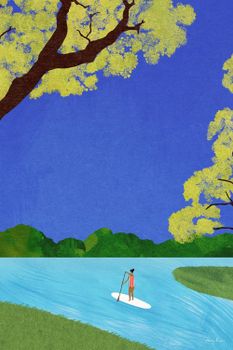 Cuadro paddle retro vintage impresión sobre lienzo 60x90cm