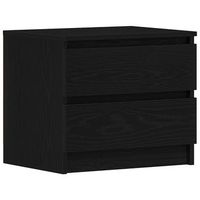 pack 2 uds mesita de noche  armario de noche  mesa de noche con cajon roble negro 50 x 40 x 435 cm