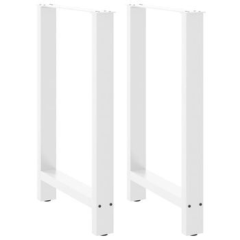 Patas De Mesa De Centro Acero Blanco 2 Uds 60x(90-91) Cm Vidaxl