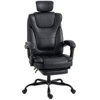homcom silla gaming ergonomica sillon gaming reclinable en cuero sintetico altura ajustable reposacabezas 2d negro