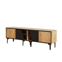 mueble tv de 160 cm para salon 4 compartimentos puertas diagonales y 7 patas