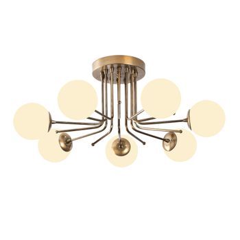 Lámpara De Techo Daisy-146-av Blanco Oro Hierro 90x90x35 Cm