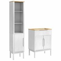 juego de muebles de bano floro 2 pcs madera de pino macizo vidaxl