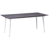 mesa de comedor de jardin con tablero de hpl y estructura de aluminio resistente a los rayos uv agua oxido blanco con tablero gris oscuro tolentino