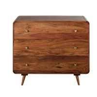 comoda de 90 cm de acacia maciza con 3 cajones