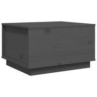 mesa de centro madera maciza de pino gris 60x50x35 cm vidaxl