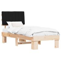 estructura de cama con cabecera tapizada negro 75 x 190 cm vidaxl