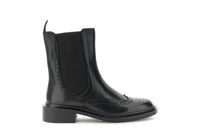 botines chelsea de piel con elastico y cremallera black 38