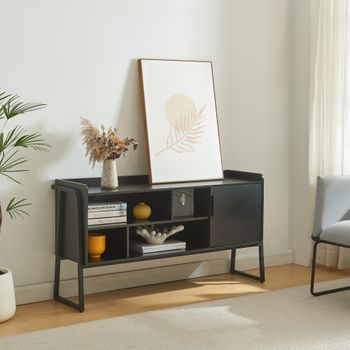Mueble De Tv Storfjord Aglomerado 120x34x63cm - Negro [en.casa]