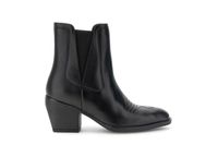 botines de piel con laterales elasticos black