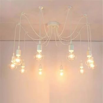 Lámpara colgante de telaraña colorida con múltiples cabezales, estilo Industrial, para comedor, dormitorio, lámpara de techo creativa