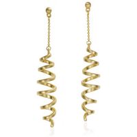 jorge revilla pendientes pendientes rizo de plata con bano de oro 18k para mujer
