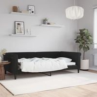 sofa cama  cama individual  cama para adultos terciopelo negro 100x200 cm cfw26626
