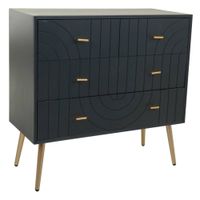 comoda de madera y metal gris oscuro 80x37x78