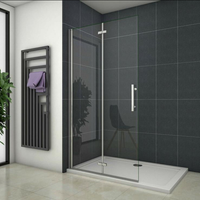 aica walk in 2 hojas plegables vidrio templado de 6mm con tratamiento antical tamano895-915x1950mm