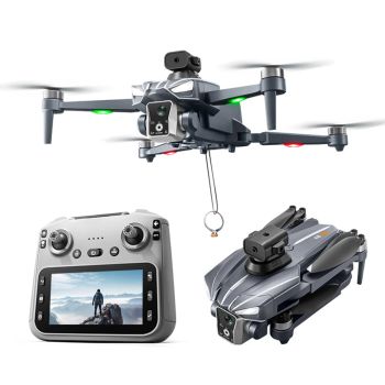 XKJ K18 MAX GPS 5G WiFi FPV con controlador de pantalla LCD de 5.9 pulgadas,cámara dual HD,gimbal servo,evitación de obs