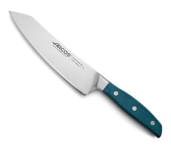 Cuchillo rocking santoku acero inoxidable forjado nitrum 190 mm azul