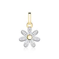 colgante flor de oro de 14 quilates con diamantes