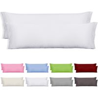 juego de 2 fundas almohada en forma de sobre largo poliester transpirable y suave sin cremallera