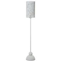 lampara pie metal blanca 1xe27 max40w interruptor de pie