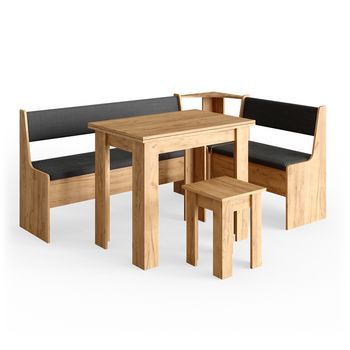 Conjunto Con Banco Esquinero Roman 136.6 X 60 Cm Con Mesa Vicco