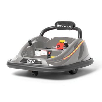 Auto De Choque Poomba 12v Gris - Coche Eléctrico Infantil Para Niños Batería 12v Con Mando Control Remoto