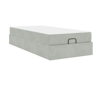 Estructura de cama individual para adultos con colchón 2 pcs gris claro terciopelo