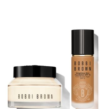 Bobbi Brown Hydrating Duo: Vitamin Enriched Face Base+ & Weightless Skin Foundation Bundle (Various Shades) - Golden