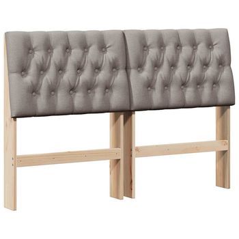 Cabecero Tapizado Taupé 150 Cm Madera De Pino Macizo
