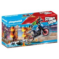 playmobil - stuntshow moto con muro de fuego 4 anos