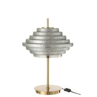 lampara de mesa de vidrio dorado 54x36x36 cm