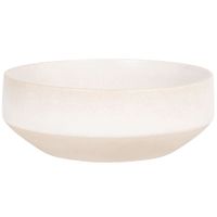 ensaladera de gres blanco y beige
