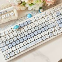 juego de teclas de oso de hielo para teclado mecanico teclas dye-sub pbt soa perfil azul anime diseno alice 225u 275u 140 teclas