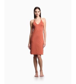 Emporio Armani para mujer. EW004085_AF20255 Vestido Beach marrón rojizo (XS), Casual, Poliamida, Sin mangas / Tirantes