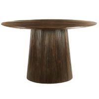 mesa de comedor redonda 4 personas d130 madera marron