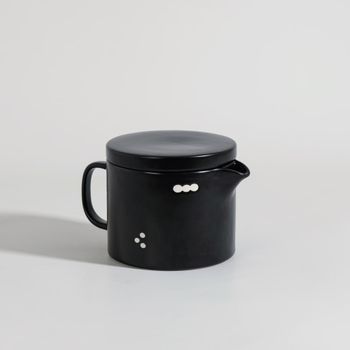 Tetera de cerámica negra con motivos, 0,9 l