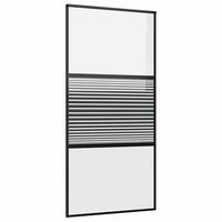 puerta de vidrio rayado negro 1025 x 2 x 205 cm aluminio vidaxl