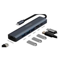 niloz docking station usb-c 6 en 1 gris