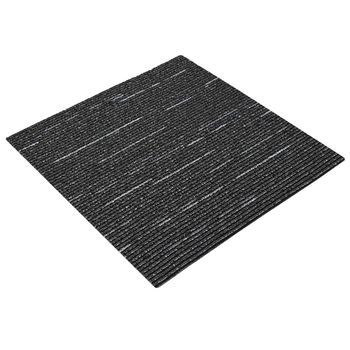 Azulejo De Alfombra Rayado Negro 50 X 50 Cm 36 Uds. Pp Y Betún Vidaxl