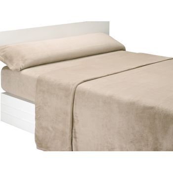Juego De Sábana Liso De Coralina - 3 Piezas - Cama 105 - Beige - (disponible En Varios Tamaños Y Colores)